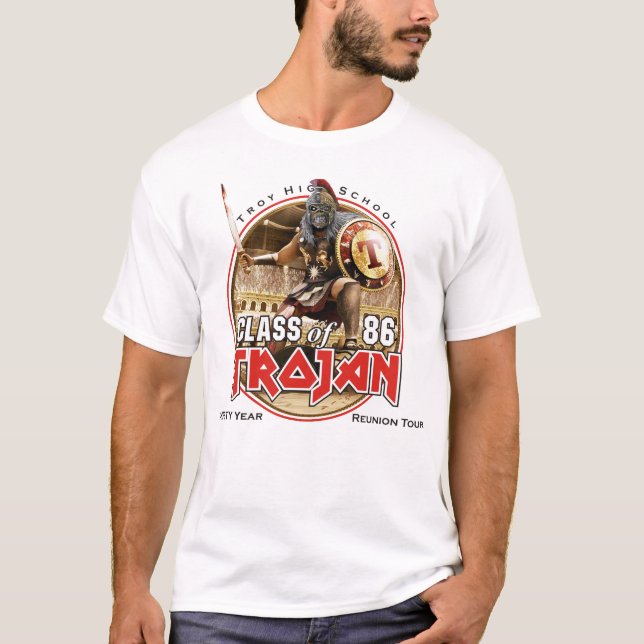 T-shirt 30 ans Eddie sur (ou lumière) les vêtements blancs (Devant)
