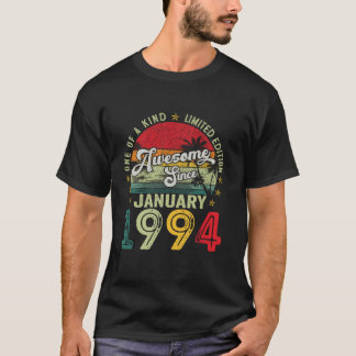 T-shirt 30 Ans Janvier 1994 Vintage Retro 30e Naissance