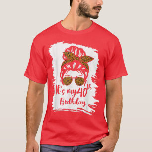 T-shirt 30 ans vieux Messy Bun Leopard c'est mon 30e anniv