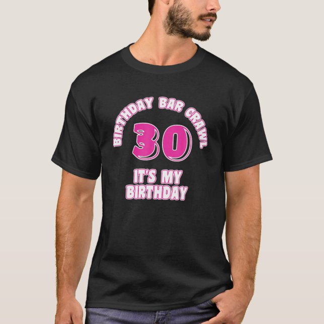 T-shirt 30E Anniversaire, Anniversaire Bar Crawl, Annivers (Devant)