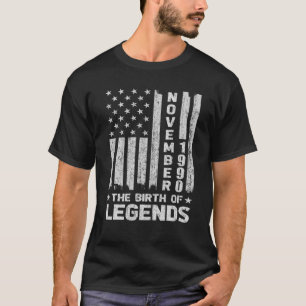T-shirt 30e Anniversaire Cadeau Novembre 1990 La Naissance