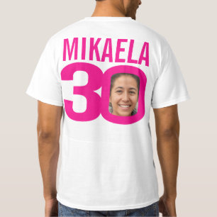 T-shirt 30e anniversaire rose nom personnalisé et modèle