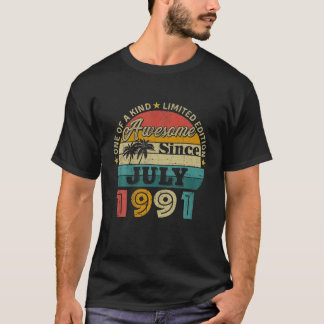 T-shirt 30E Anniversaire Tee 30 Ans Awesome Depuis Juillet