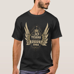 T-shirt 30e anniversaire unique depuis août 1994 ailes