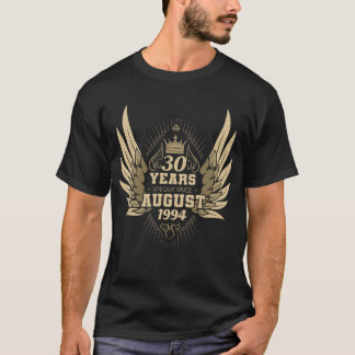 T-shirt 30e anniversaire unique depuis août 1994 ailes