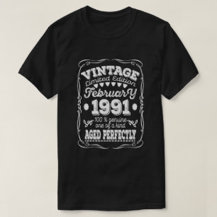 T-shirt 30E Cadeau Anniversaire Vintage Février 1991 30 A