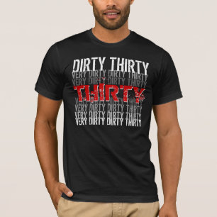 T-shirt 30ème anniversaire du blanc rouge noir très sale