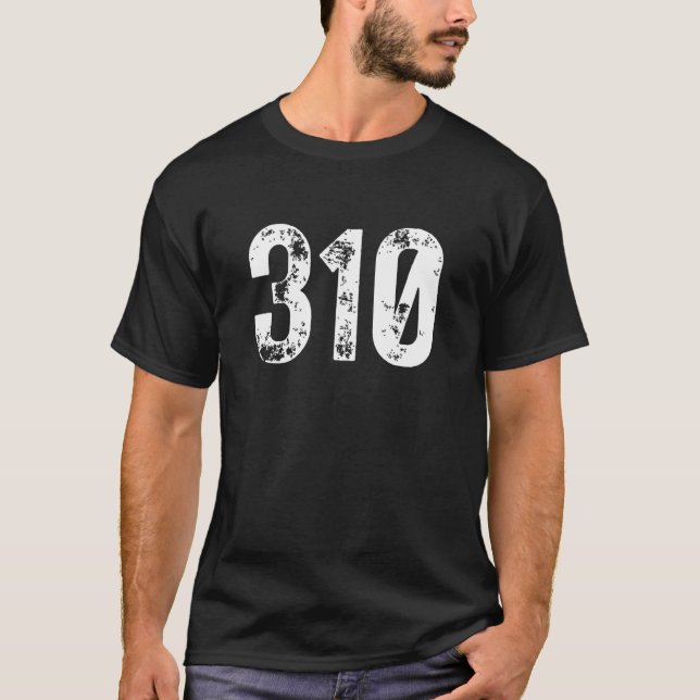 T-shirt 310 Area Code Los Angeles CA Mobile Telephone Area (Devant)