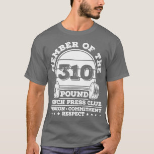 T-shirt 310 livres Banc de presse Poids plume Powerlifter