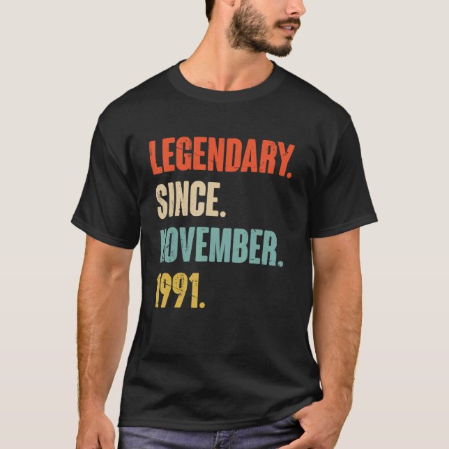 T-shirt 31 ans 31e anniversaire Légendaire depuis novembre (Devant)