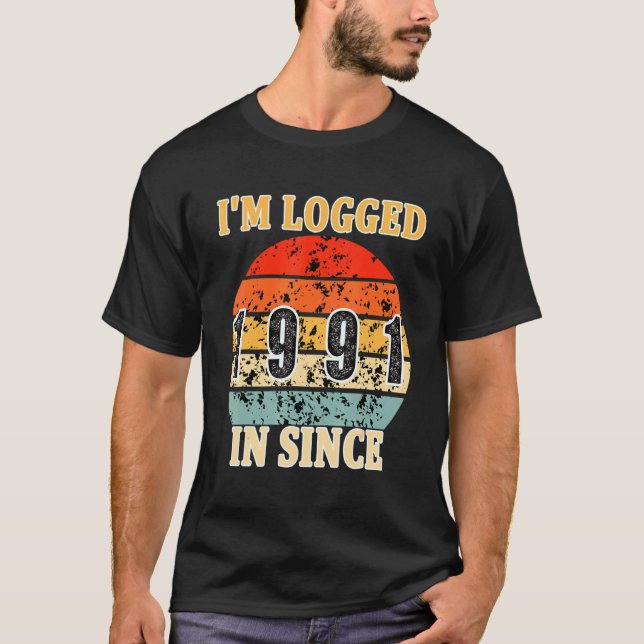 T-shirt 31 ans Je suis connecté depuis 1991 31e anniversai (Devant)