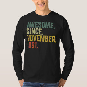 T-shirt 31e anniversaire Awesome depuis novembre 1991 31 a
