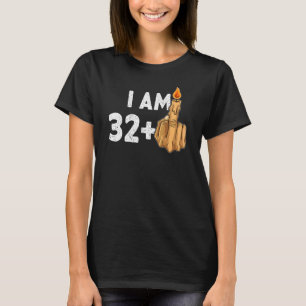 T-shirt 32+1 Doigt moyen 33e anniversaire provocateur