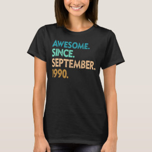 T-shirt 32 Ans Awesome Depuis Septembre 1990 32e 2