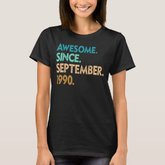 T-shirt 32 Ans Awesome Depuis Septembre 1990 32e 2