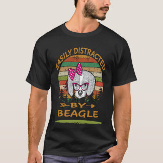 T-shirt 32 Facilement Distrait Par Beagle