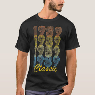 T-shirt 32e 1989 Anniversaire Vintage Rétro Hommes Femmes
