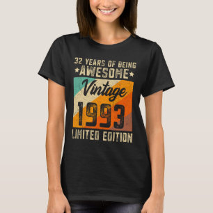 T-shirt 32e anniversaire Hommes 32 ans Femmes 1993 Limited