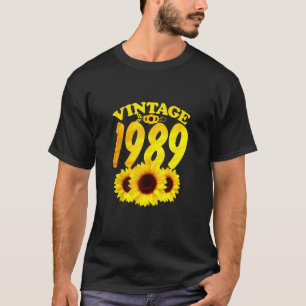 T-shirt 32e anniversaire Vintage 1989 Tournesol 32 ans