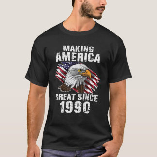 T-shirt 32E Cadeau Anniversaire États-Unis Drapeau Rendant