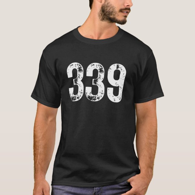 T-shirt 339 Indicatif régional Boston MA Téléphone mobile  (Devant)