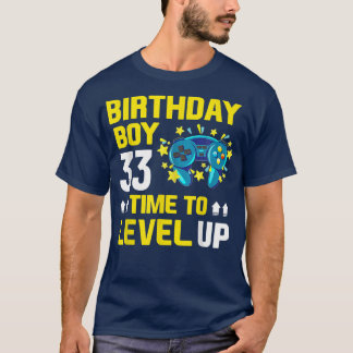 T-shirt 33 Anniversaire Garçons Jeux Vidéo 33e anniversair