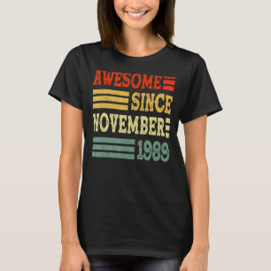 T-shirt 33 Ans Awesome Depuis Novembre 1989 33ème Bir
