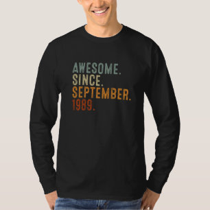 T-shirt 33 Ans Awesome Depuis Septembre 1989 33th Bi