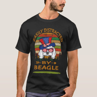 T-shirt 33 Facilement Distrait Par Beagle