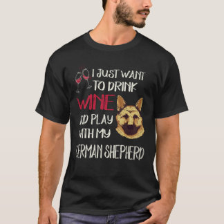 T-shirt 33 Je veux juste boire du vin et jouer avec mon al