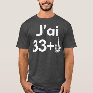 T-shirt 34 Anniversaire Hommes Femmes Squelette Cadeau J'A