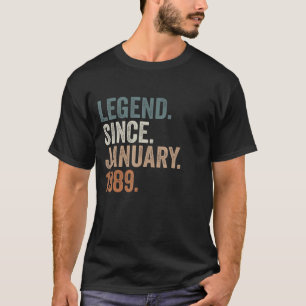 T-shirt 34 Ans 34e Anniversaire Légende depuis le 1er janv