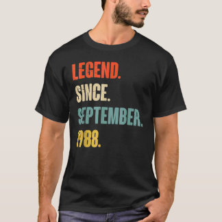 T-shirt 34 Ans Légende depuis Septembre 1988 34th Bir