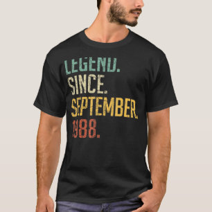 T-shirt 34 Ans Légende depuis Septembre 1988 34th Bir