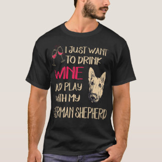 T-shirt 34 Je veux juste boire du vin et jouer avec mon al