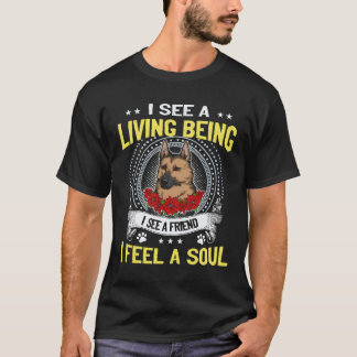 T-shirt 34 Je vois un être vivant Je vois un ami Je ressen