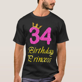 T-shirt 34e anniversaire Cadeau Princesse fille Tee pendan