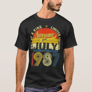 T-shirt 34e anniversaire Décorations Juillet 1987 Hommes F
