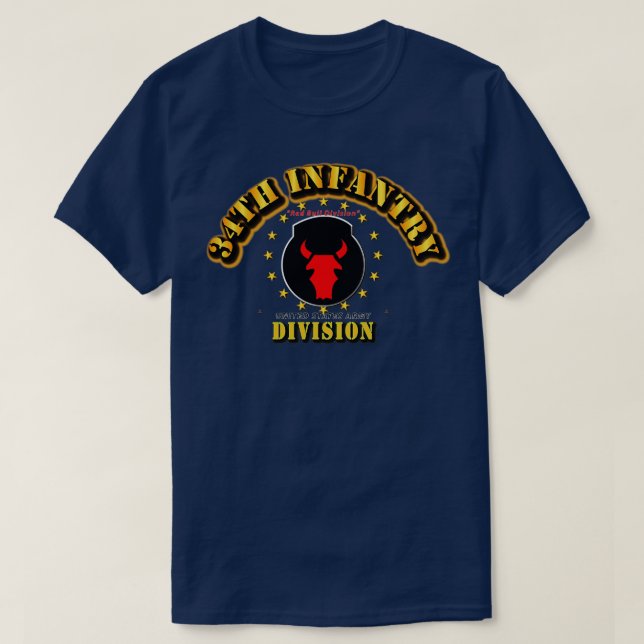 T-shirt 34e division d'infanterie Division Red Bull (Design devant)