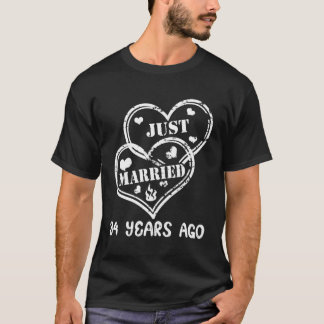 T-shirt 34Ème Anniversaire De Mariage Il Y A 34 Ans