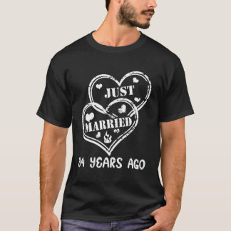 T-shirt 34Ème Anniversaire De Mariage Il Y A 34 Ans