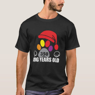 T-shirt 350 ans chien vieux drôle 50e anniversaire