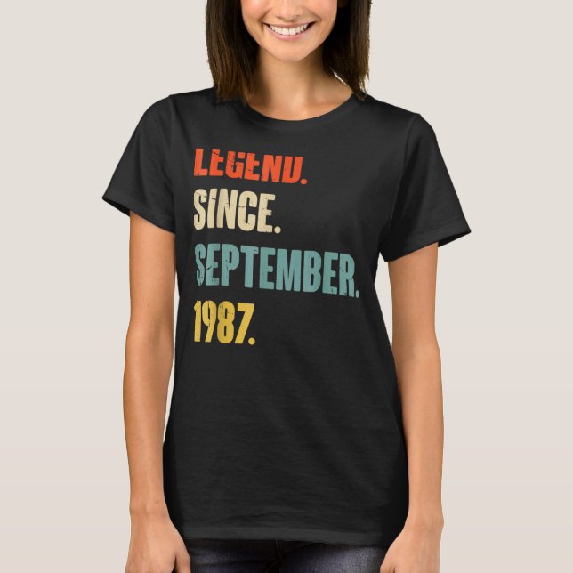 T-shirt 35 ans de légende depuis septembre 1987 35th Bir (Devant)