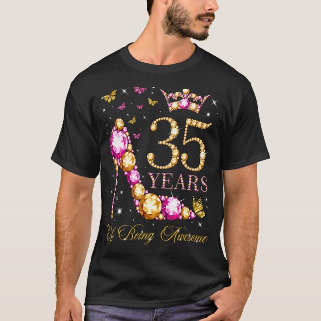 T-shirt 35 Ans D'Être Awesome 35 Ans 35e Anniversaire (Devant)