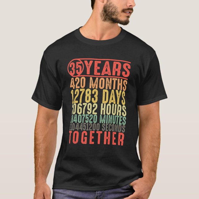 T-shirt 35 ans ensemble 35e anniversaire Couples mariés (Devant)
