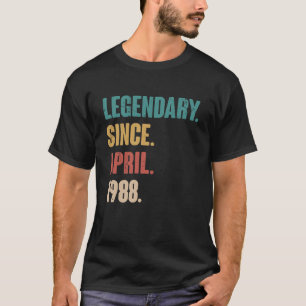 T-shirt 35 Ans Vintage 1988 Anniversaire 35 Avril Déco