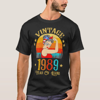 T-shirt 35E Anniversaire 35 Ans Pour Femmes 1989