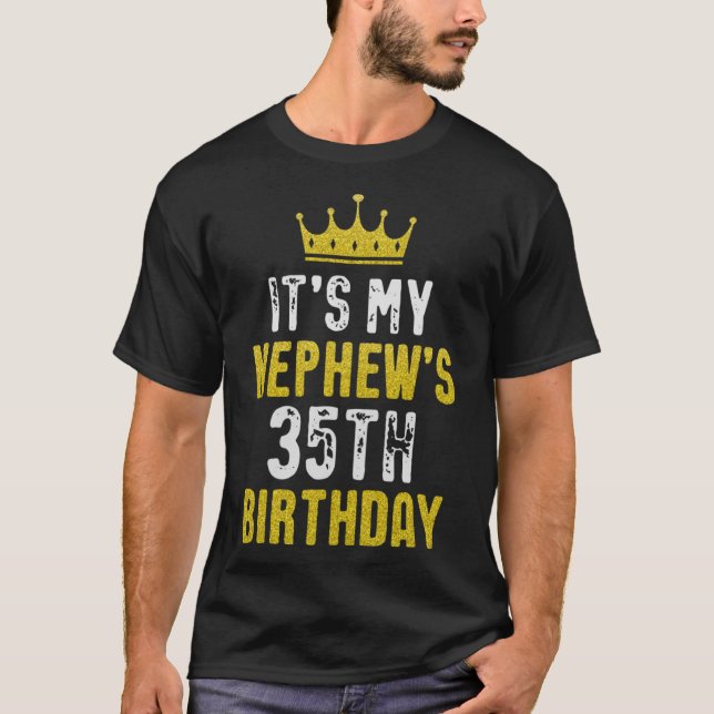 T-shirt 35e Anniversaire De Couronne Jaune Pour Nephew De  (Devant)