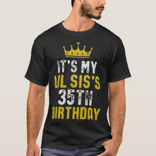 T-shirt 35e Anniversaire De La Couronne Jaune Pour Soeur D