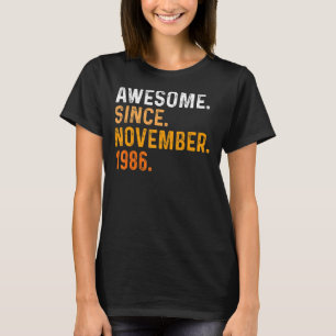 T-shirt 36 Ans Awesome Depuis Novembre 1986 36th Bir